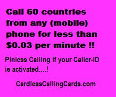 Call 60 countries from any (mobile) phone for less than $0.03 a minute