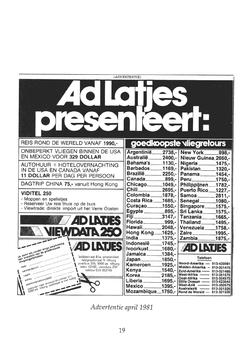 Advertentie April 1981