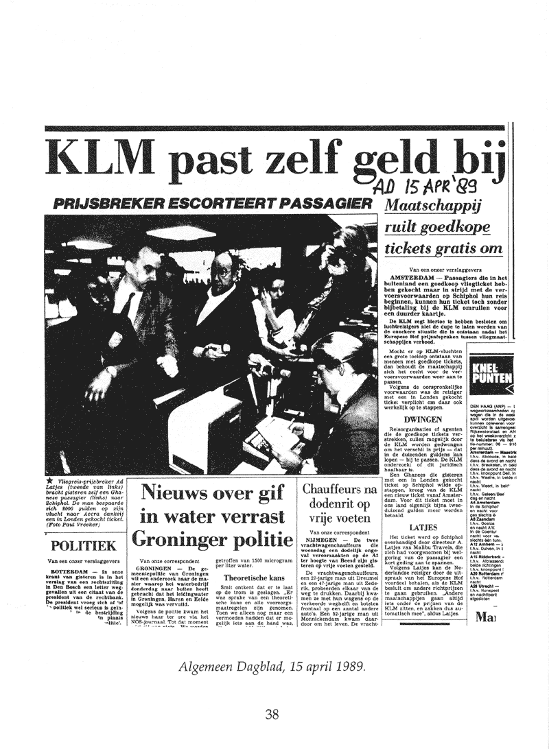 Algemeen Dagblad 15 April 1989